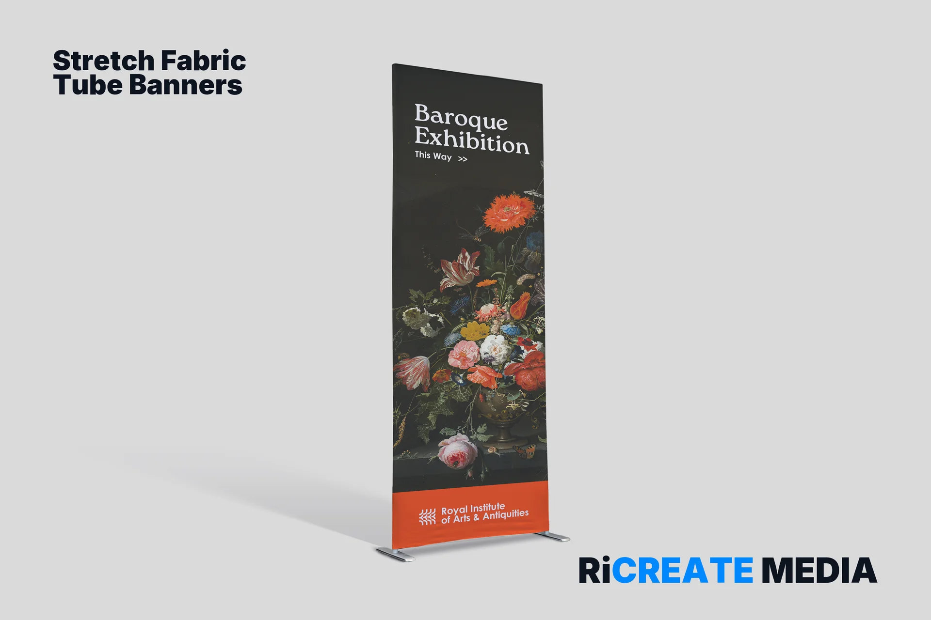 Stretch Fabric Tube Banners — printed example